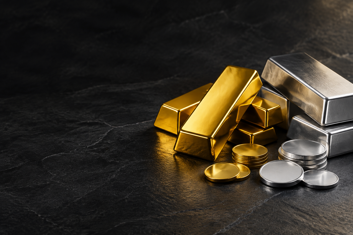 Gold and silver bullion banner